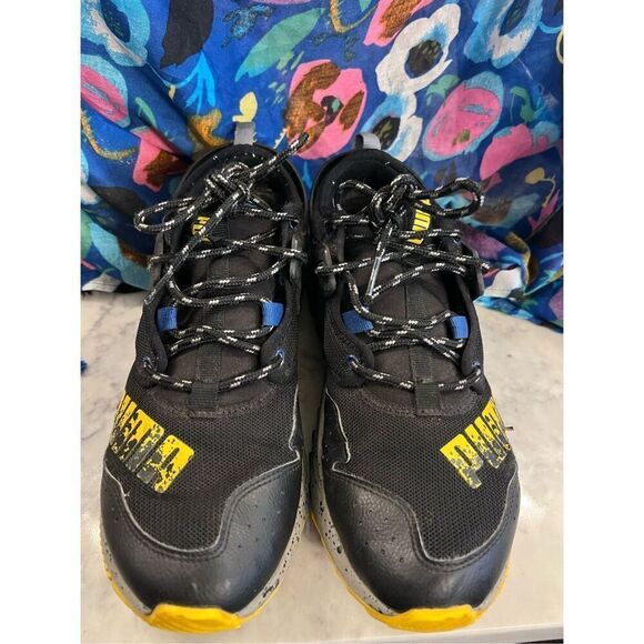 Puma pacer future trail black spectra yellow men’s 8 GUC 382884-07 running sneak - Picture 1 of 9
